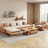 Bộ Sofa Gỗ Sồi Phòng Khách Kiểu Chân Quỳ Tinh Tế Hiện Đại