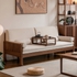 Ghế Sofa Giường Gỗ Sồi Kèm Nệm Bọc Nỉ Thông Minh Hiện Đại