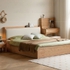 Giường Gỗ 1m6x2m Thiết Kế Kiểu Bệt Bọc Nệm Đầu Giường