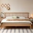 Giường Gỗ Sồi Tự Nhiên Kiểu Chân Cao Đầu Giường Dạng Nan