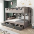 Giường Tầng MDF Phủ Melamine An Cường Màu Xám Hiện Đại
