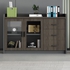 Kệ Tủ Hồ Sơ Tài Liệu Kiểu Thấp Gỗ Công Nghiệp Cánh Kính Nhỏ Gọn