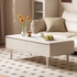 Mẫu Bàn Sofa Đẹp Hiện Đại Gỗ Sồi Sơn Trắng Chân Cao Kiểu Hộp