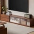 Mẫu Kệ Ti Vi Phòng Khách Gỗ Ghép Phủ Veneer Sồi Kiểu Bệt