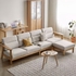 Sofa Chữ L Hiện Đại Gỗ Sồi Tự Nhiên Kèm Nệm Bọc Nỉ Mềm Mại
