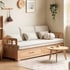 Sofa Giường Kéo Thông Minh Gỗ Sồi Có Ngăn Để Đồ Hiện Đại