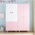 Tủ Áo Cho Bé Gái Màu Hồng Phối Trắng Nhỏ Gọn Tiện Lợi