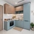 Tủ Bếp Bằng Gỗ MDF Chống Ẩm An Cường Hình Chữ L Nhỏ Gọn