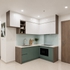 Tủ Bếp Chữ L Đơn Giản Gỗ MDF Phủ Melamine Chống Ẩm An Cường