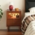 Tủ Đầu Giường 2 Ngăn Kéo Gỗ Sồi Phủ Veneer Chống Ấm Hiệu Quả