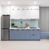 Tủ Kệ Bếp Gỗ MDF An Cường Cánh Pano Màu Xanh Phối Trắng
