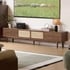 Tủ Kệ Để Tivi Gỗ Ghép Phủ Veneer Sồi Phối Cánh Đan Mây