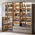 Tủ Kệ Trang Trí Phòng Khách Gỗ MDF Cánh Kính Cường Lực Hiện Đại