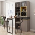 Tủ Rượu Hiện Đại Liền Quầy Bar Gấp Gọn Gỗ MDF Phủ Melamine