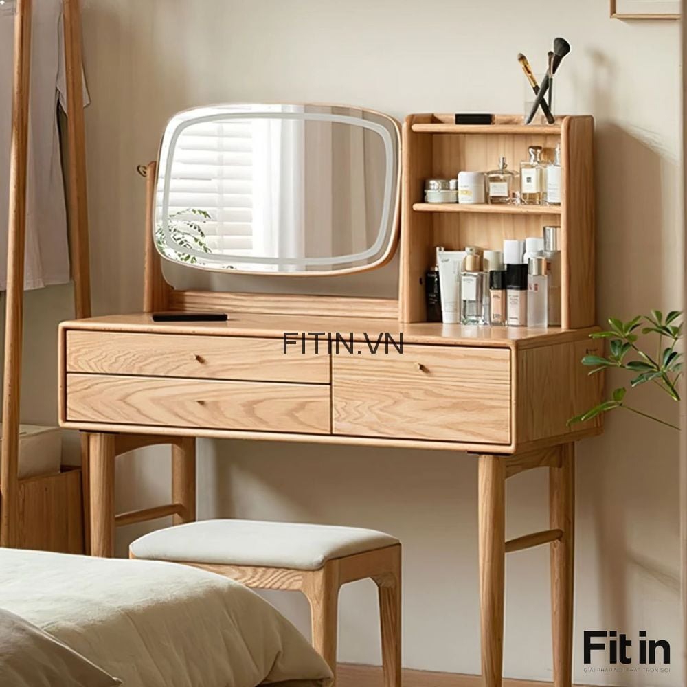B&agrave;n Trang Điểm Gỗ Tự Nhi&ecirc;n