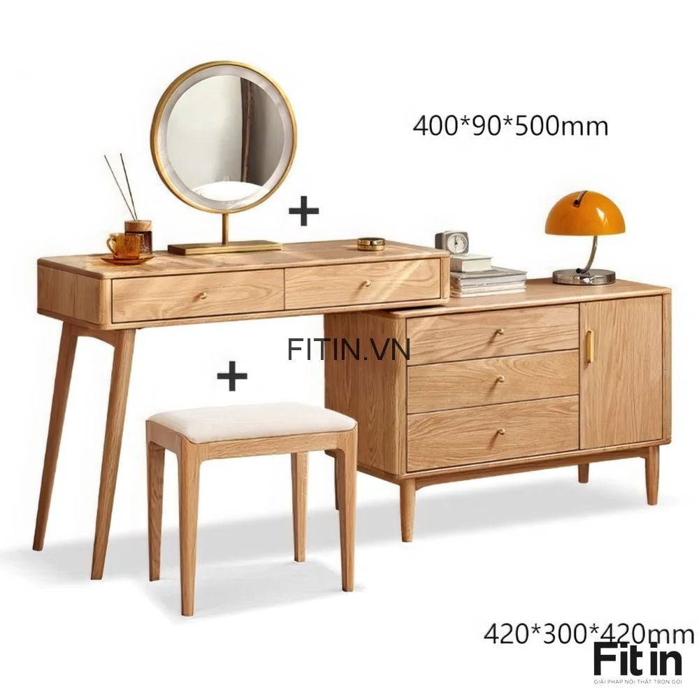 B&agrave;n Trang Điểm Gỗ Tự Nhi&ecirc;n