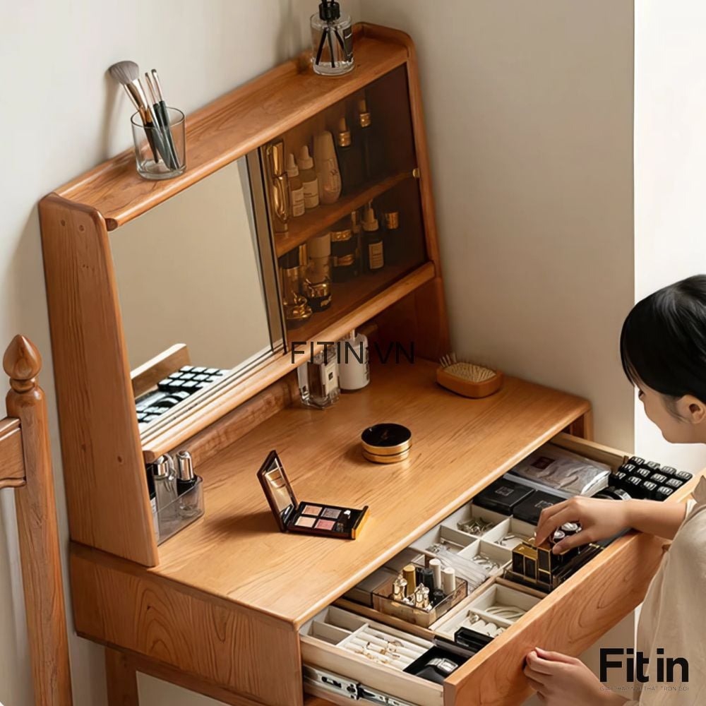 B&agrave;n Trang Điểm Gỗ Tự Nhi&ecirc;n