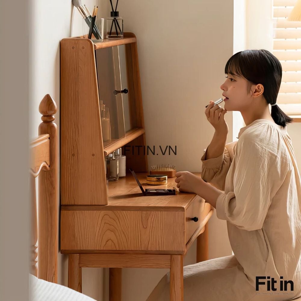 B&agrave;n Trang Điểm Gỗ Tự Nhi&ecirc;n