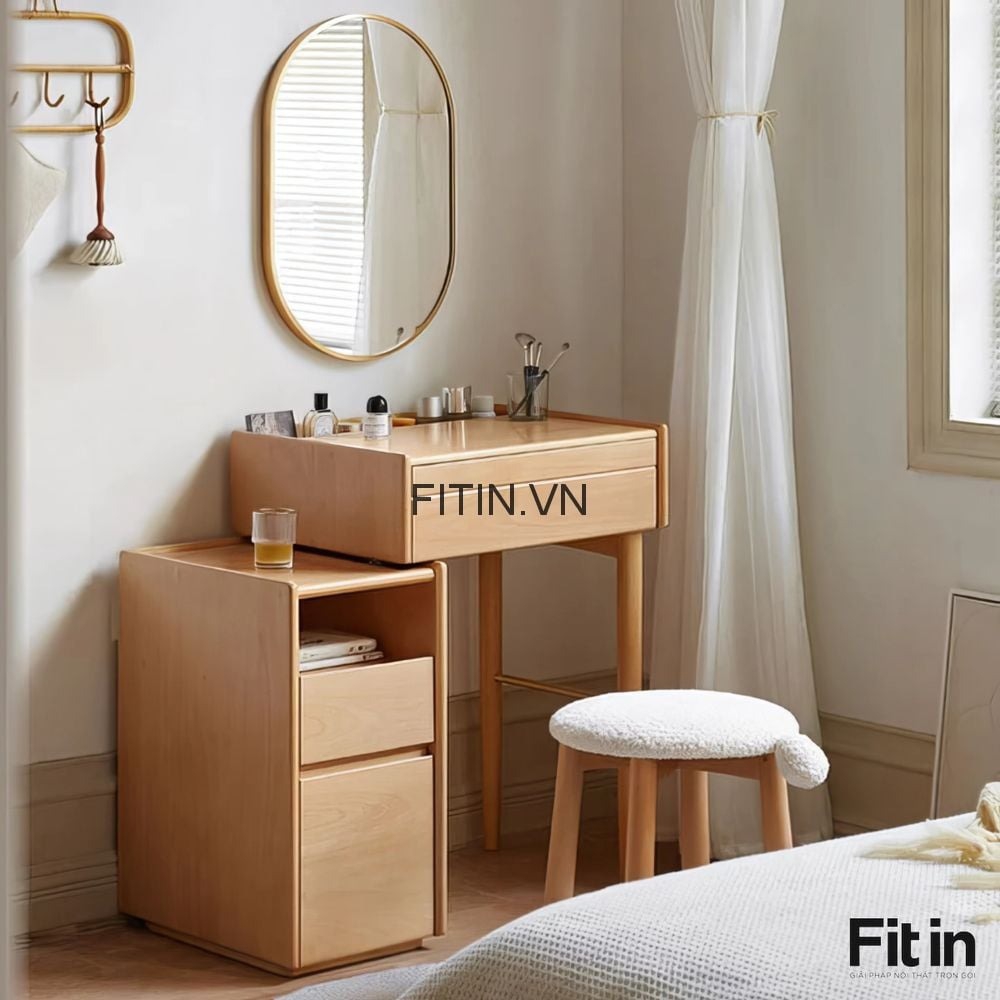 B&agrave;n Trang Điểm Gỗ Tự Nhi&ecirc;n