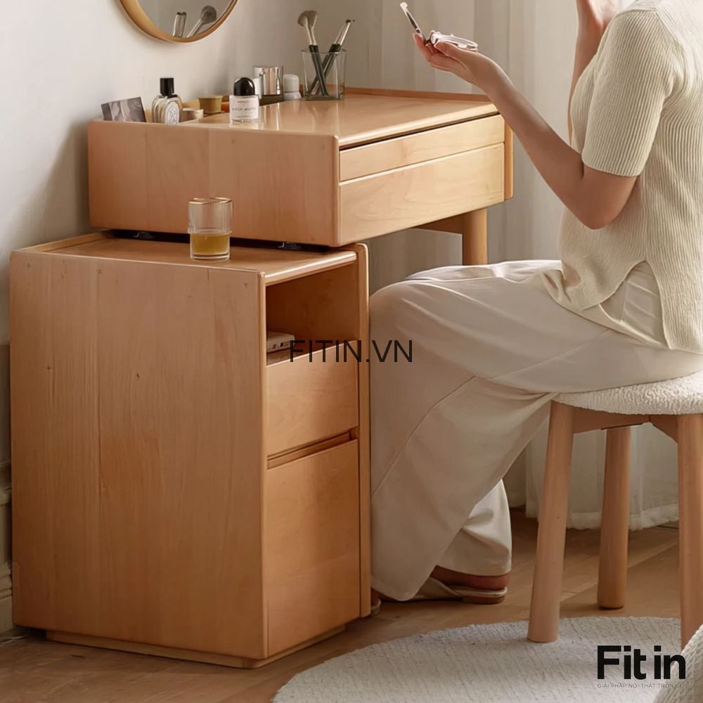 B&agrave;n Trang Điểm Gỗ Tự Nhi&ecirc;n