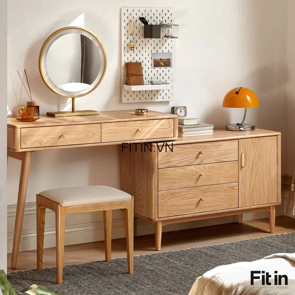 B&agrave;n Trang Điểm Gỗ Tự Nhi&ecirc;n