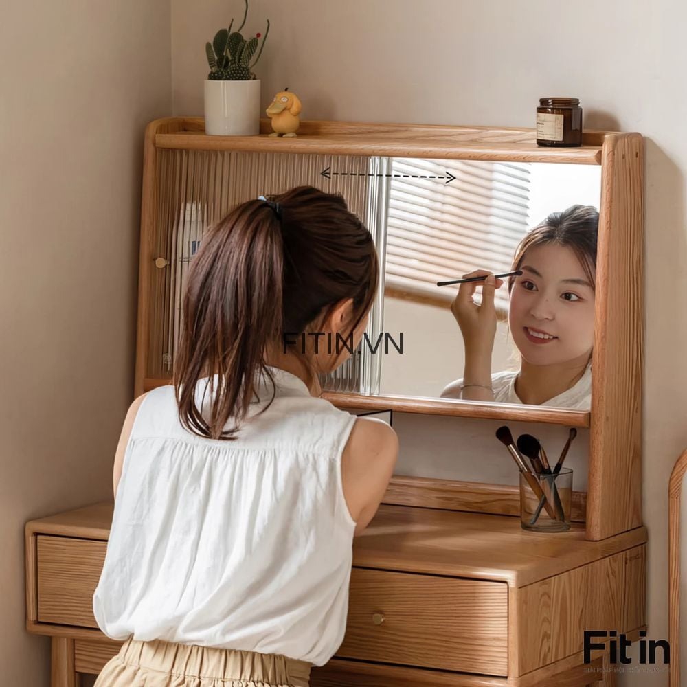 B&agrave;n Trang Điểm Gỗ Tự Nhi&ecirc;n