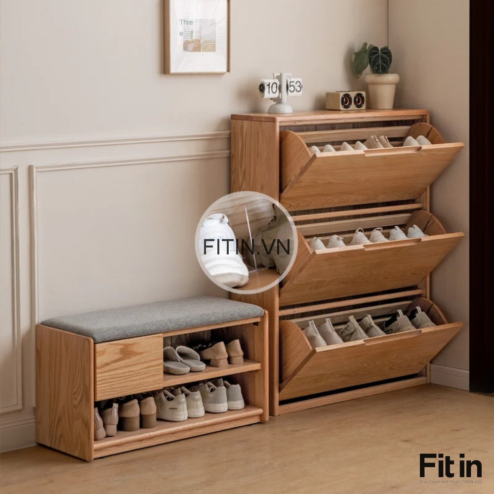 Kệ Tủ Gi&agrave;y Gỗ Tự Nhi&ecirc;n