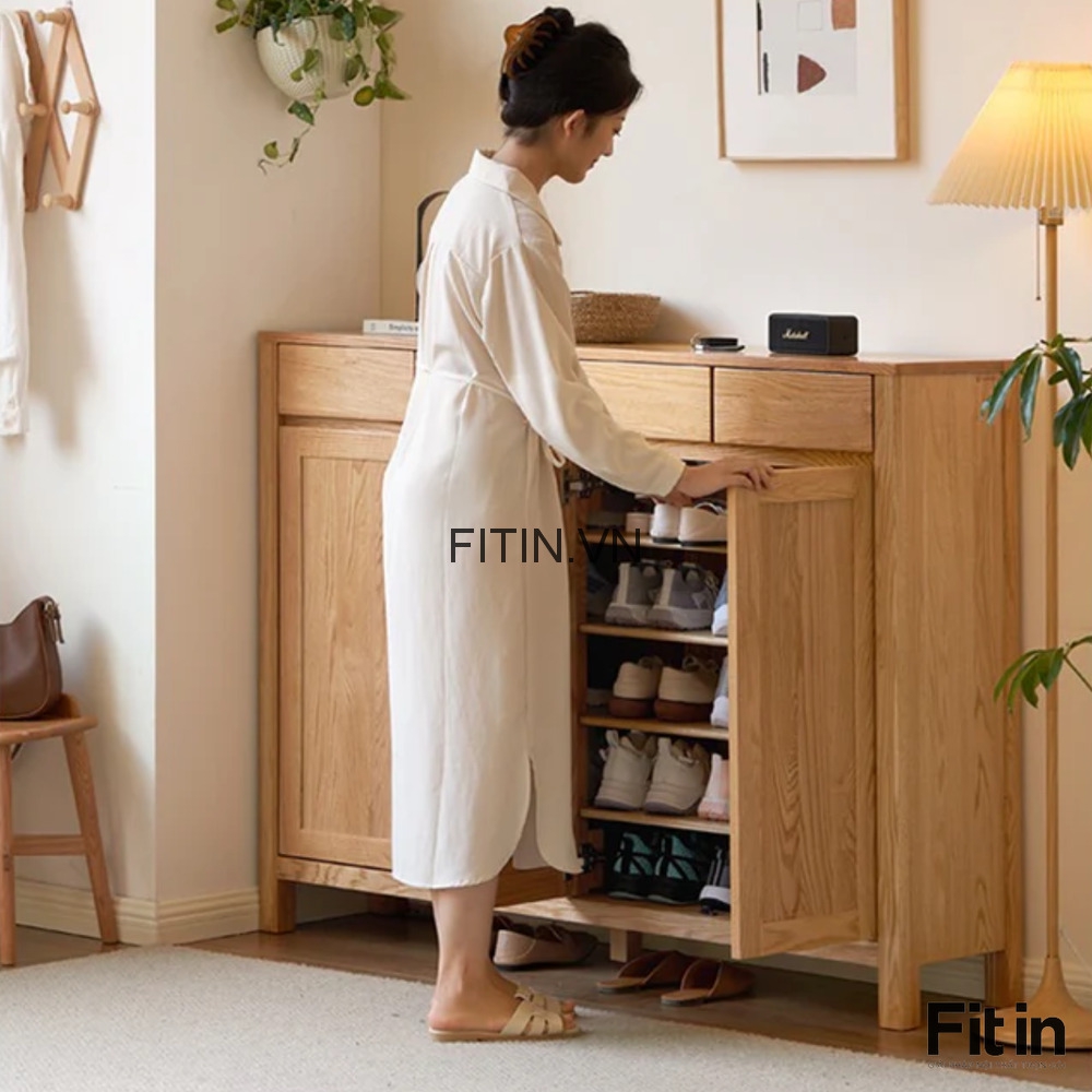 Kệ Tủ Gi&agrave;y Gỗ Tự Nhi&ecirc;n
