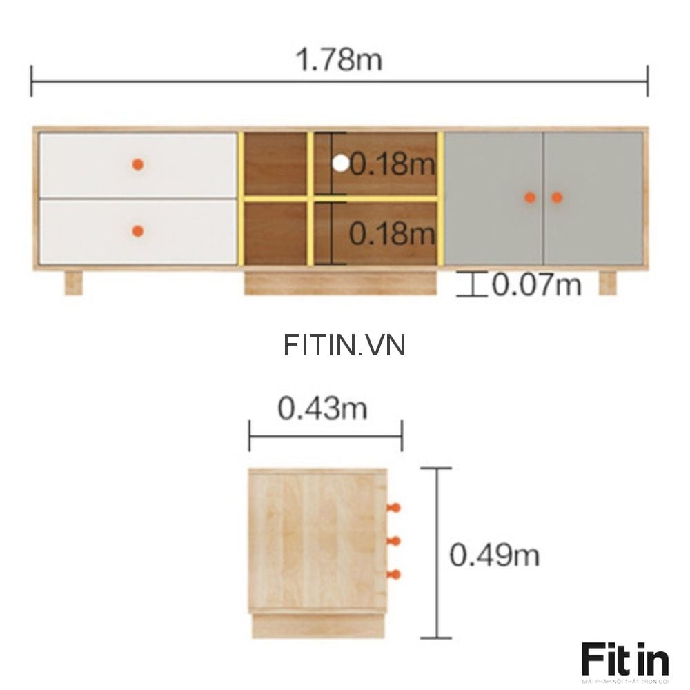 Kệ Tủ Tivi Gỗ C&ocirc;ng Nghiệp