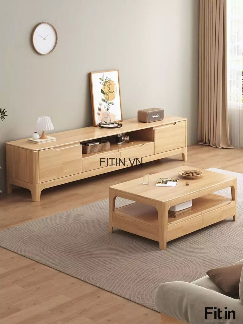 Kệ Tủ Tivi Gỗ Tự Nhi&ecirc;n