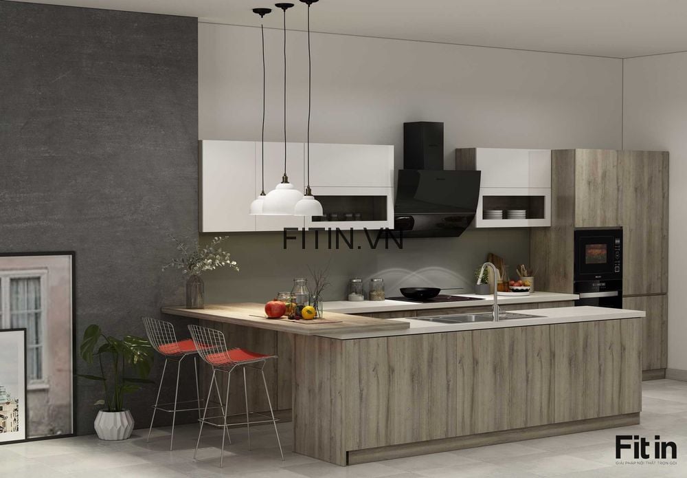 Tủ Bếp Gỗ C&ocirc;ng Nghiệp