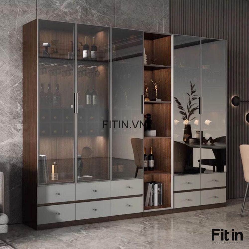 Tủ Rượu Gỗ C&ocirc;ng Nghiệp