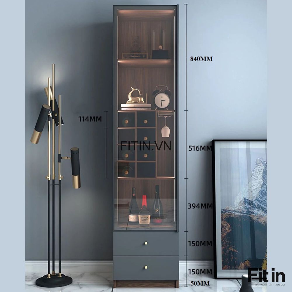 Tủ Rượu Gỗ C&ocirc;ng Nghiệp