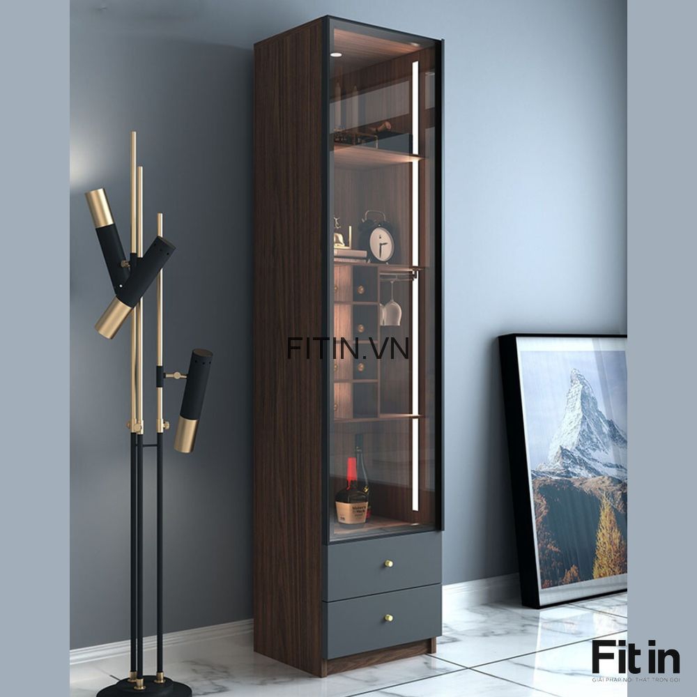 Tủ Rượu Gỗ C&ocirc;ng Nghiệp