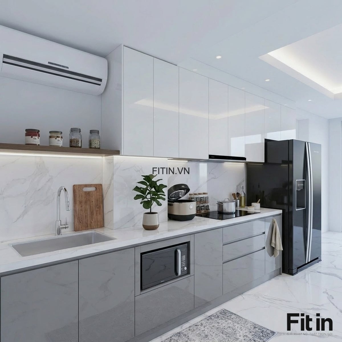 Tủ bếp Acrylic An Cường gi&aacute; bao nhi&ecirc;u? Xem b&aacute;o gi&aacute; chi tiết 