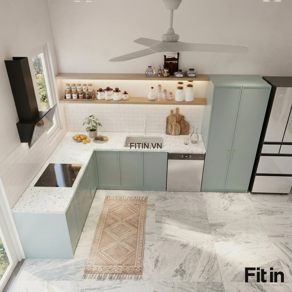 Tủ bếp Acrylic An Cường gi&aacute; bao nhi&ecirc;u? Xem b&aacute;o gi&aacute; chi tiết 