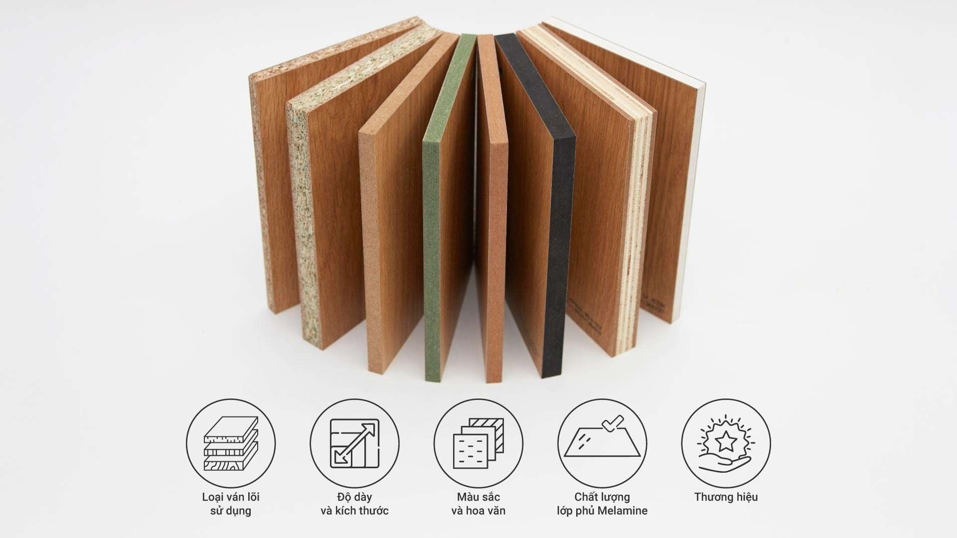Tủ Bếp Chữ L Đơn Giản Gỗ MDF Phủ Melamine Chống Ẩm An Cường