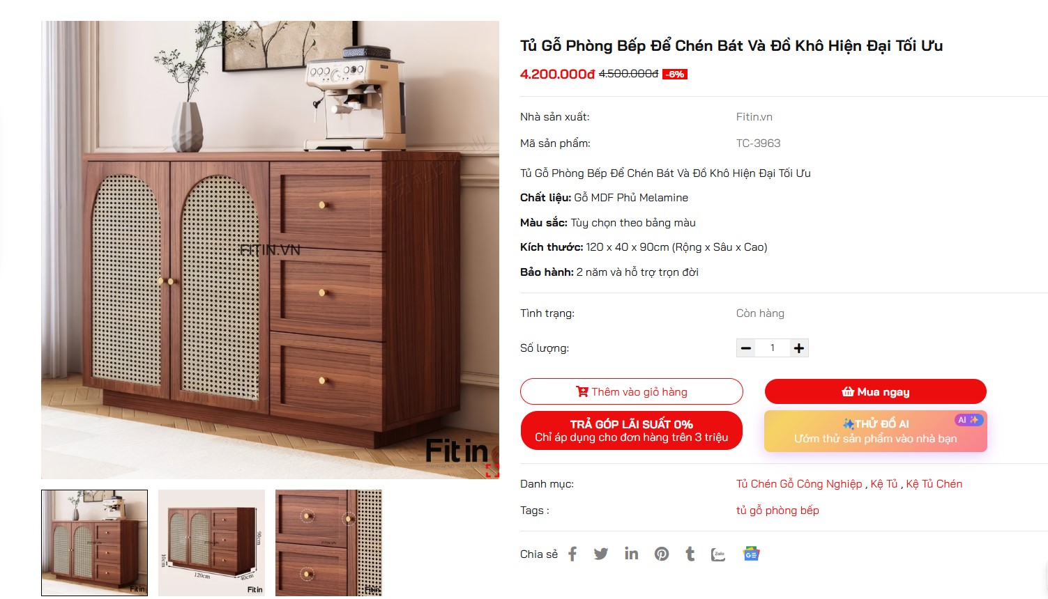 Tủ Gỗ Phòng Bếp Để Chén Bát Và Đồ Khô Hiện Đại Tối Ưu Tủ Gỗ Phòng Bếp Để Chén Bát Và Đồ Khô Hiện Đại Tối Ưu