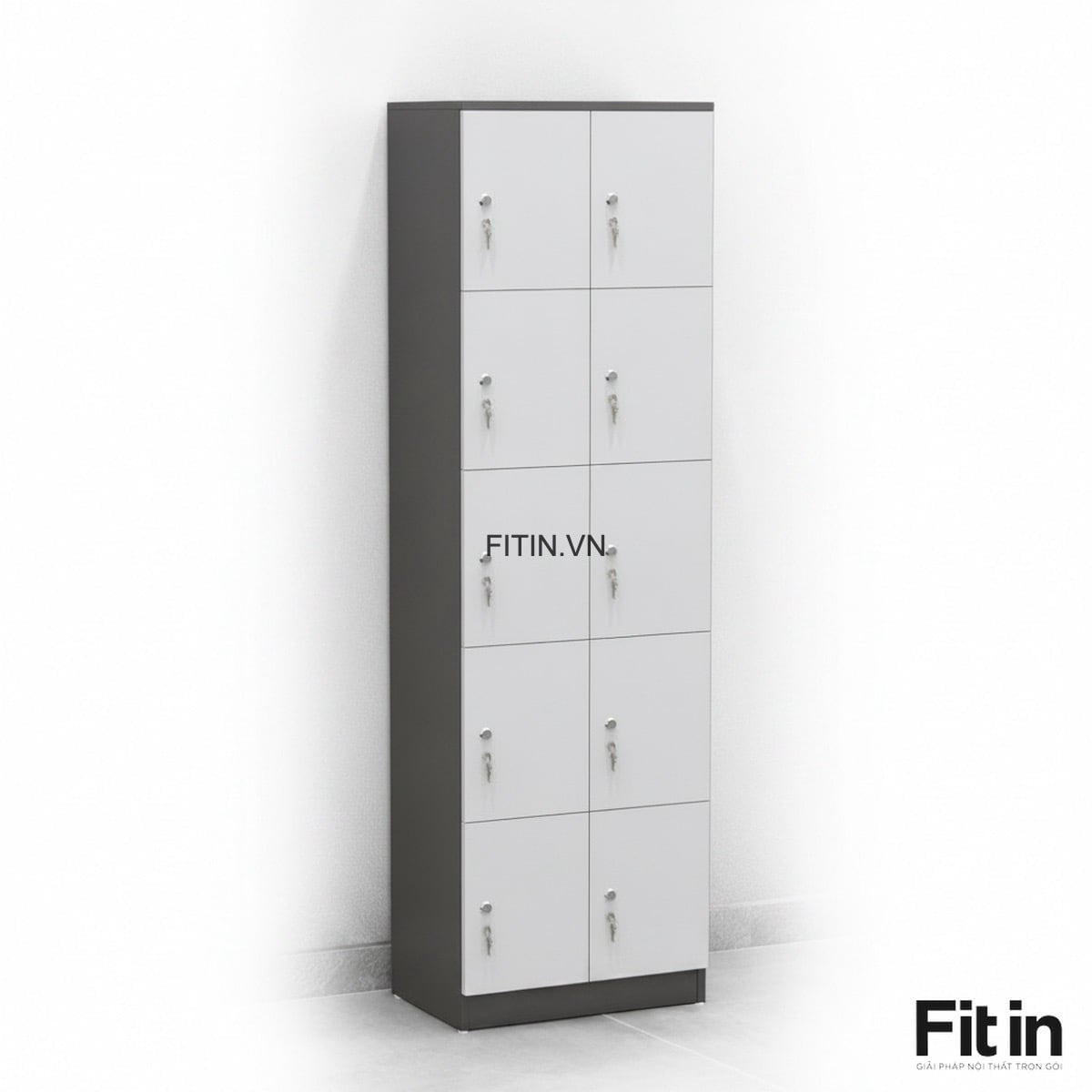 Tủ locker 8 ngăn gỗ MDF l&otilde;i xanh An Cường bền đẹp, kh&oacute;a an to&agrave;n, gi&aacute; tốt tại Fitin