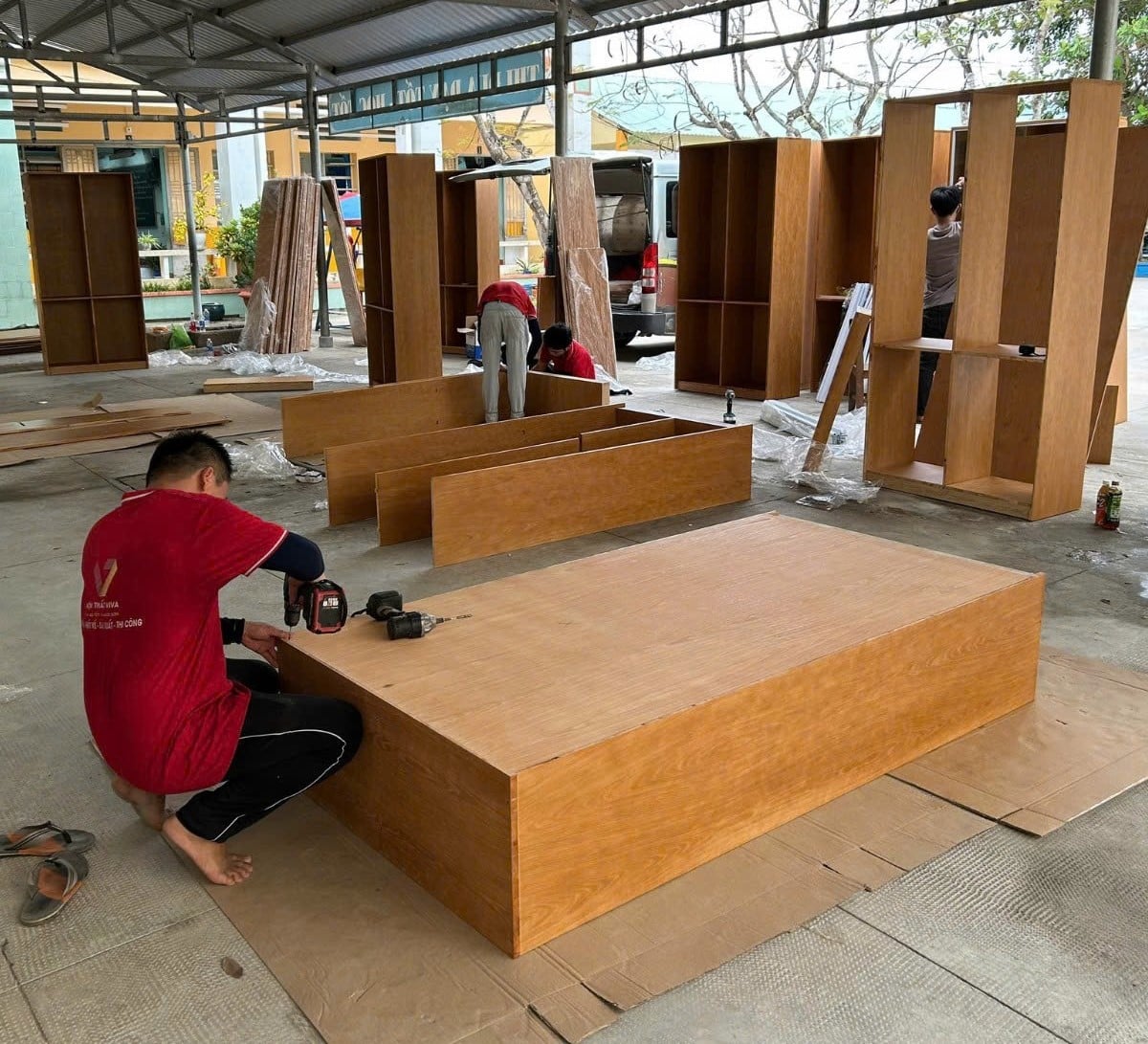 Tủ locker 8 ngăn gỗ MDF l&otilde;i xanh An Cường bền đẹp, kh&oacute;a an to&agrave;n, gi&aacute; tốt tại Fitin