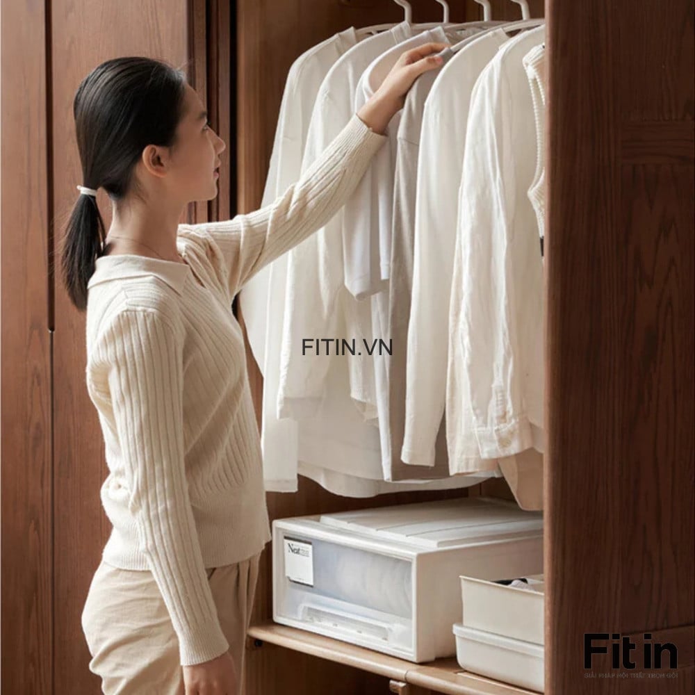 Tủ Quần &Aacute;o Gỗ Sồi 2 Tầng Cửa L&ugrave;a M&agrave;u &Oacute;c Ch&oacute; Đẹp Hiện Đại 