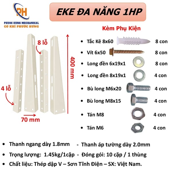 Eke Lắp Ráp 1HP Sơn Tĩnh Điện