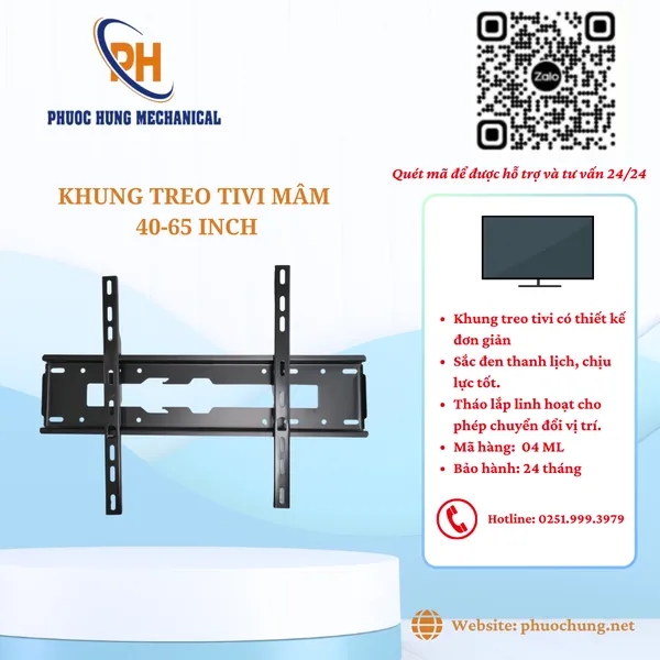 Khung Treo Tivi Mâm 40–65 Inch