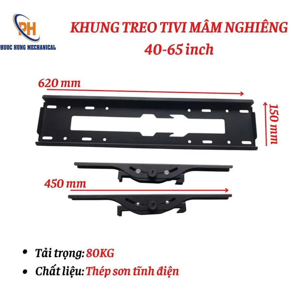 Khung Treo Tivi Mâm Nghiêng 40–65 Inch