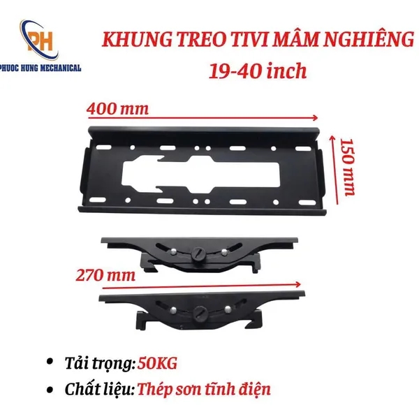 Khung Treo Tivi Mâm Nghiêng 19–40 Inch
