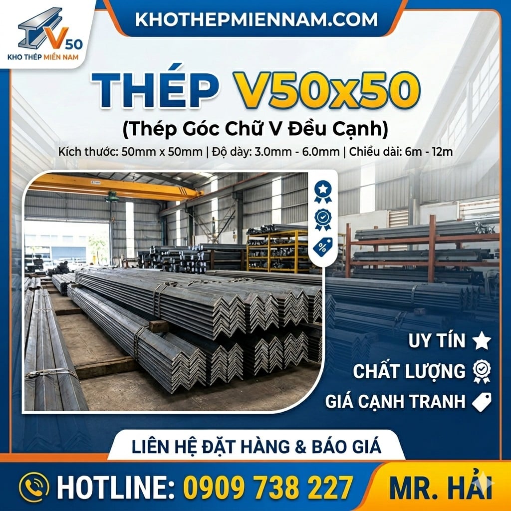 thép V50x50 mạ kẽm nhúng nóng