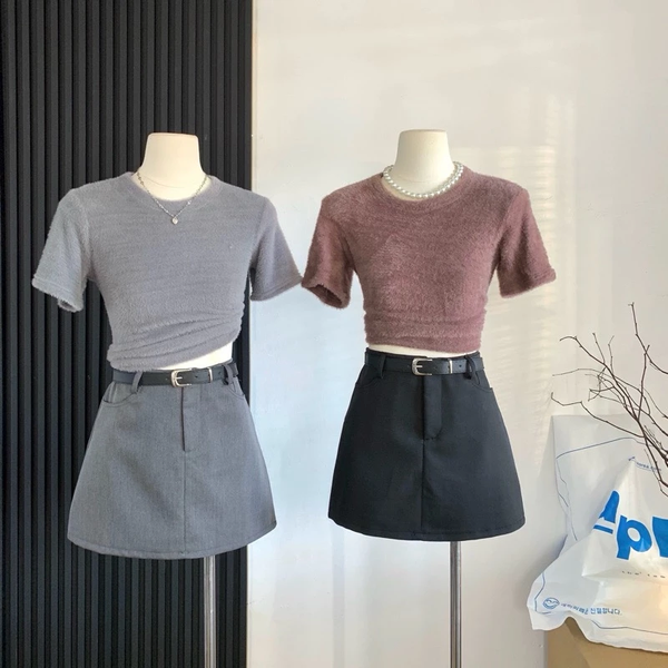Chân váy chữ A dáng ngắn có túi và quần trong thanh lịch - 015 