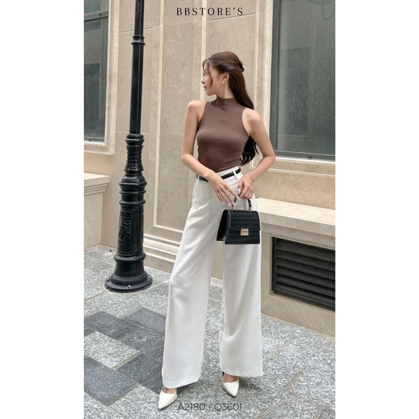 Quần tây ống suông vải Ruby cao cấp phối 2 cúc tôn dáng thanh lịch - 051