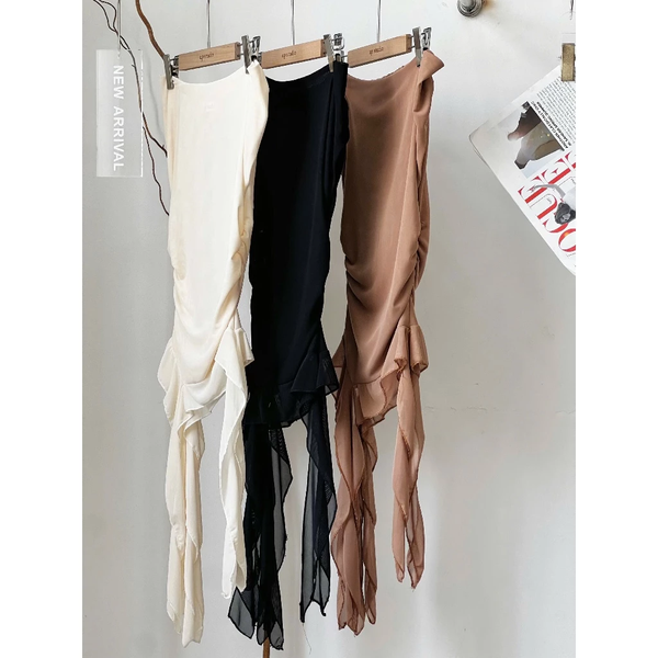 Áo lưới trễ vai sứa Mia ôm body phối tua rua gợi cảm phong cách Hàn Quốc - 056