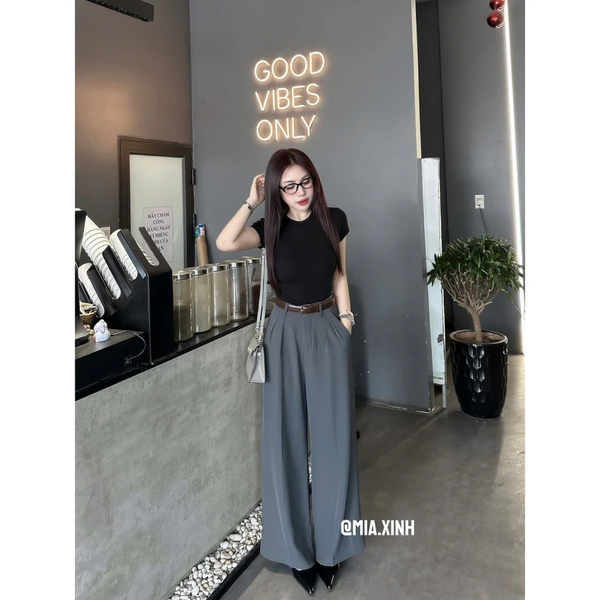 Quần Tây Ống Rộng Nữ Gold Nhật Loại 1 - Tôn Dáng, Không Nhăn - 001